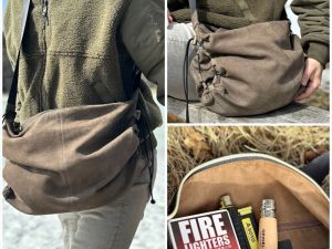 天然エゾシカ革のショルダーバッグ