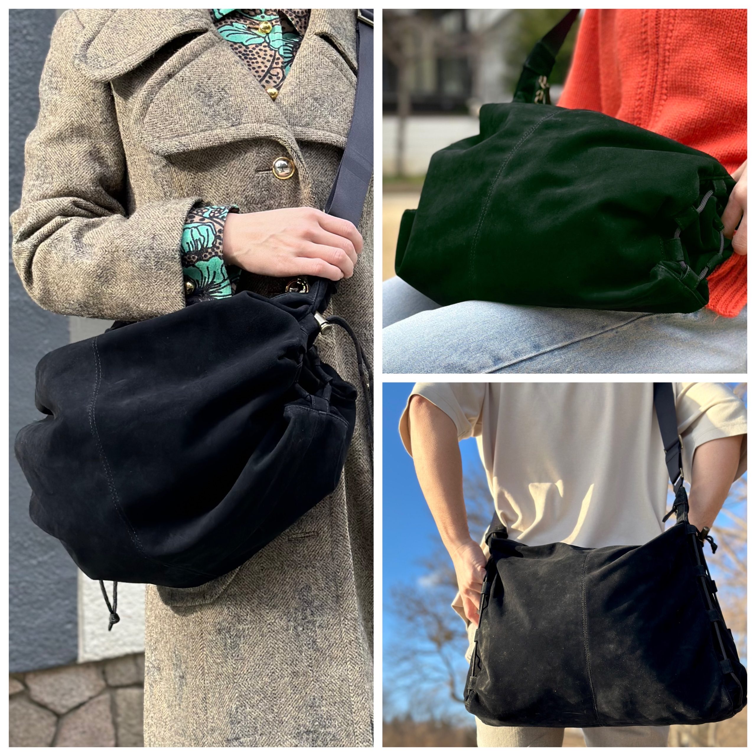 天然エゾシカ革のショルダーバッグ