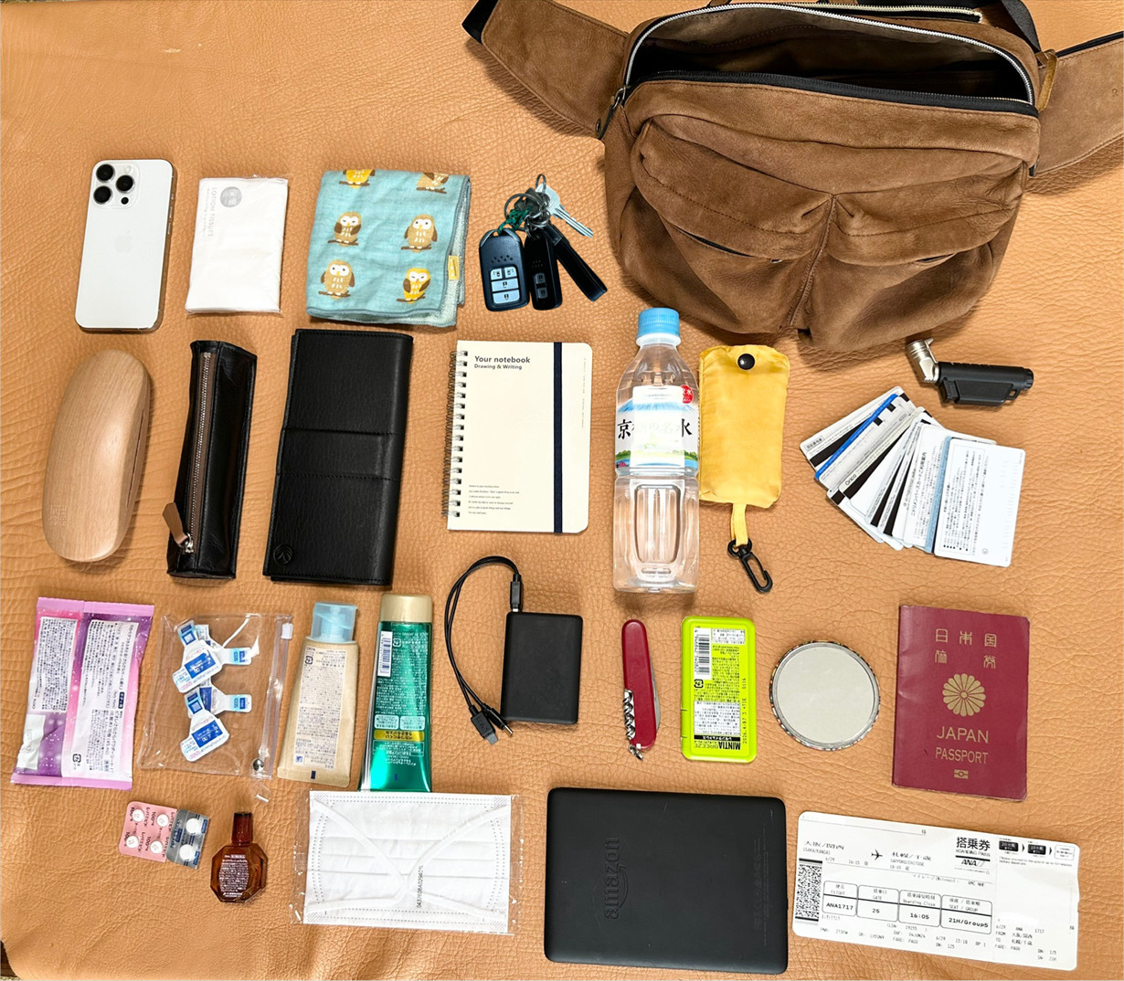 鹿革ボディバッグ