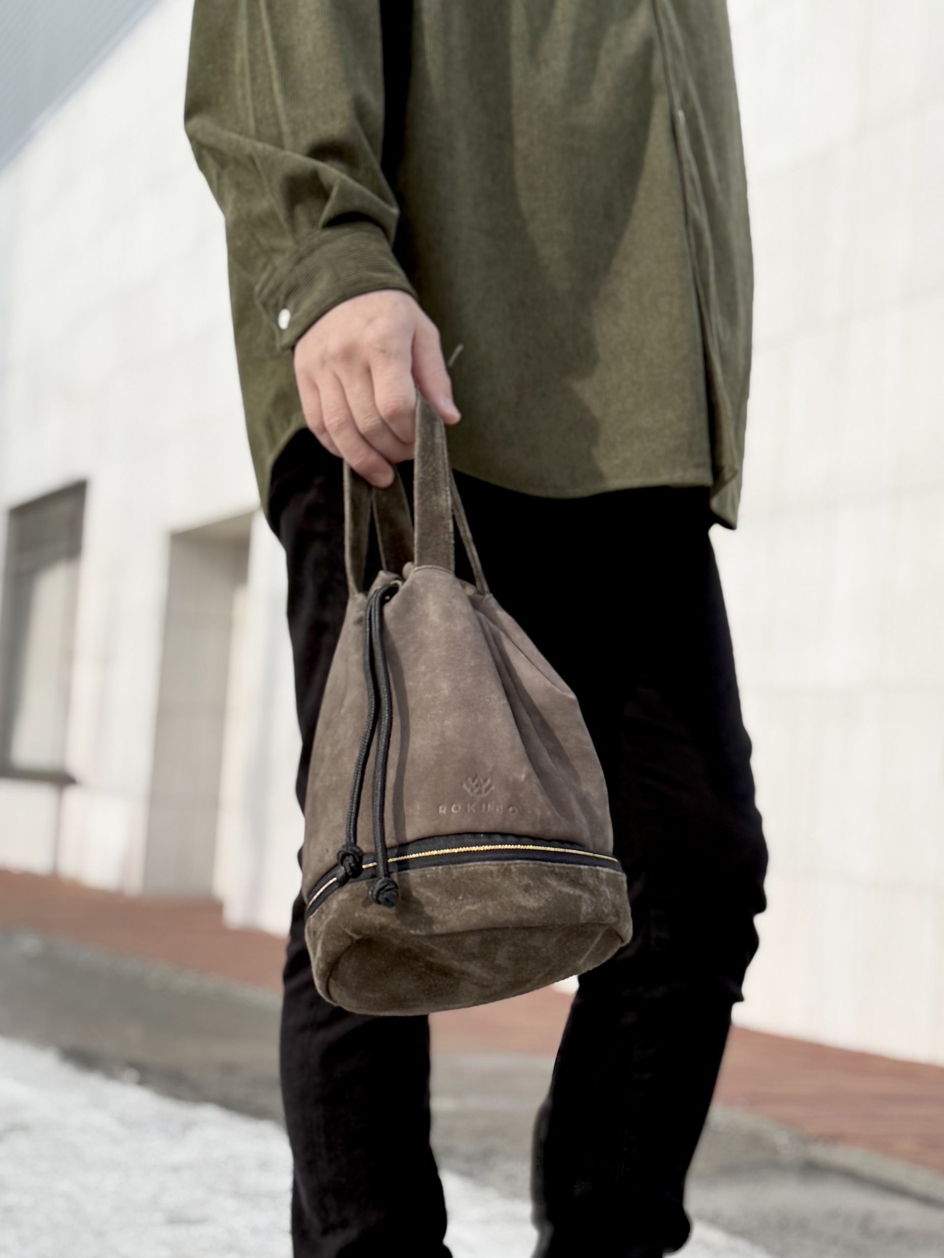 鹿革ドロップ巾着 3 - ROKUBO( ロクボー ) 北海道アウトドアブランド